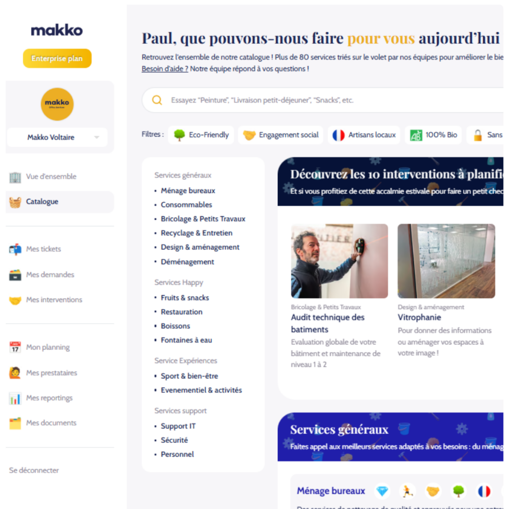 plateforme service de bureaux